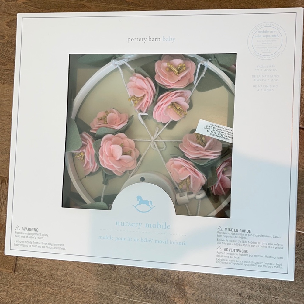 New In Box- Pottery Barn Baby Roses Mobile